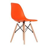 Cadeira De Jantar Empório Tiffany Eames Dsw Madera, Estrutura De Cor  Laranja, 1 Unidade