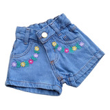 Short Jeans Infantil Menina Mini Diva Verao Blogueira Bordad