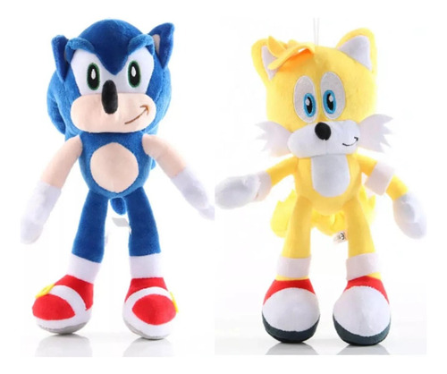 Kit Pelucia Brinquedo Sonic E Tails Filme Do Sonic 2024