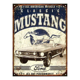 Cartel De Chapa Publicidad Antigua Ford Mustang X209