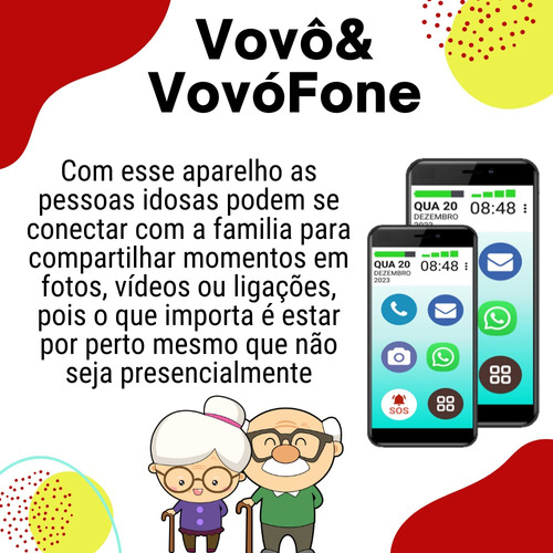 Vovô&vovófone Samsung 4g 64gb/4gb Ram Tela 6.5 Botão Sos Zap