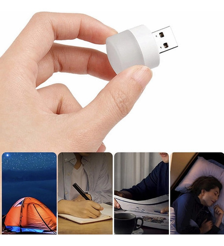 Ampolleta Usb Luz Led Lampara Portátil Luz Blanca