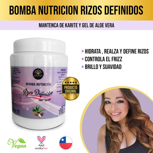 Bomba De Nutricion Capilar Rizos Manteca De Karite Solfer 
