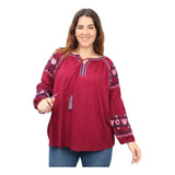 Blusa Bordada Talles Grandes Algodon Importada Premium