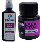 Set 3 Laca Vitral Eterna Para Vitraux Y Pasta Relevo Negro