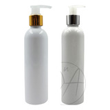 Envase Plastico Blanco 250 Ml Dosificador Crema Dorado X 6
