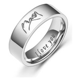 Anillos Parejas Novios Plateado I Love You Compromiso Amor