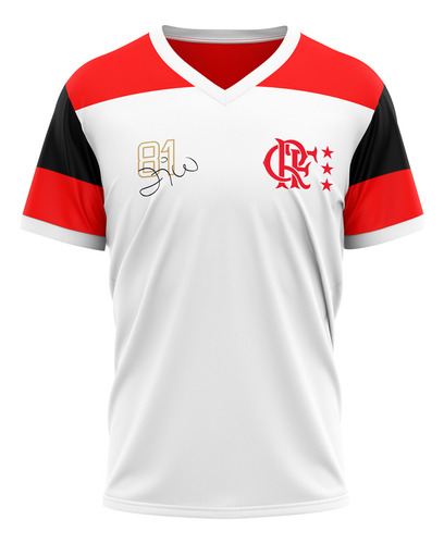 Camisa Flamengo Mundial 1981 Branca Zico Retrô Dry Oficial