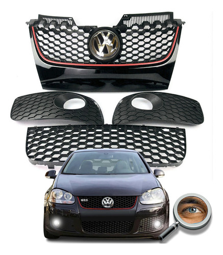 Vento Mk5 Gti Parrilla Panal Abeja Set 4 Piezas Tuningchrome