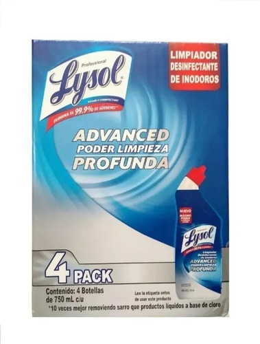 4 Pack Lysol Desinfectante De Inodoros Mata El 99% Gérmenes 