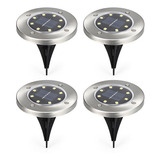 Farol Estaca Solar Led Recargable Jardin Luz Fria Pack De 4