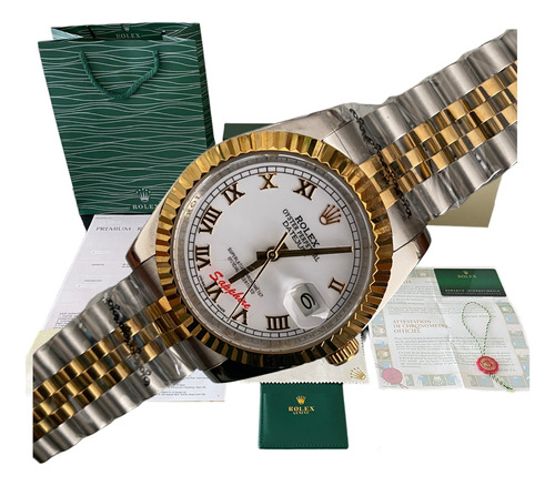  Reloj Rolex Para Mujer Date Just 36mm Bi Tono Romanos 
