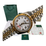  Reloj Rolex Para Mujer Date Just 36mm Bi Tono Romanos 