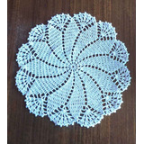 Paño / Centro De Mesa Blanco Hecho A Mano Tejido A Crochet