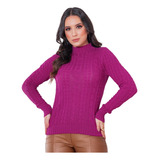 Casaco Lã Sueter Alongado Feminino Trico Cardigan Inverno