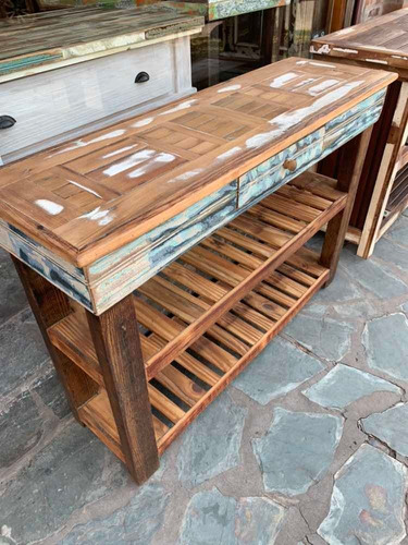 Mesa De Arrime Madera Reciclada Vintage Rústica Quesera