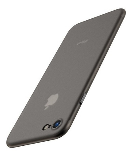 Capa Fina Para iPhone 8 7 7+ 8 Plus Anti Risco Transp Preta