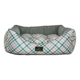 Cama Cachorro Quadrada Pied De Poule Cinza E Rosa Grande(gg)