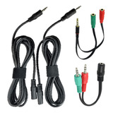 Cabo Extensão P3 X 2j2 J3 X 2p2 P/ Fone Headset Mic Note Pc