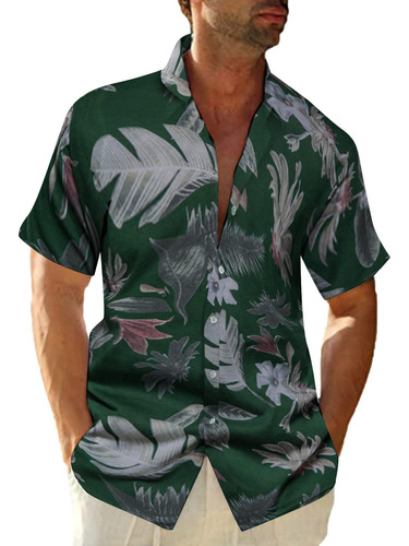 Camisa De Playa Hawaiana De Manga Corta A La Moda De Alta Ca