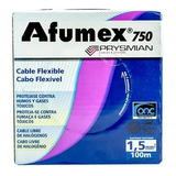 Cable Unipolar 1,5 1.5 Pirelli Prysmian Afumex Celeste X100m