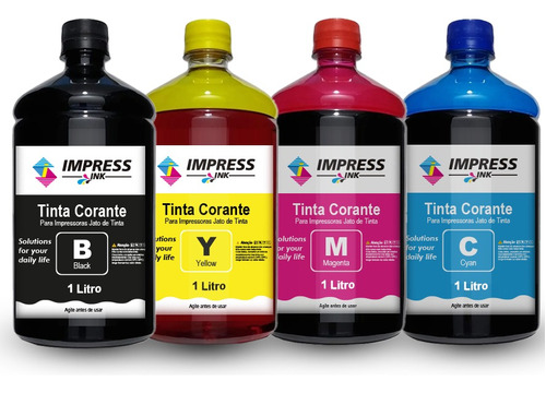 Kit 4 Litros P/ Canon  G3110 G3111 G2111 G2110 Impress Ink