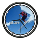 Beagle Reloj De Pared Esquiador Botas De Esquí Guantes, Niev