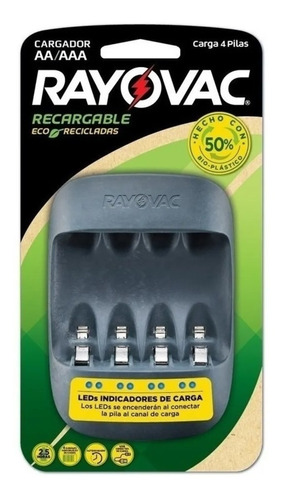 Cargador P/ Pilas Aa Aaa Usb Carga Rápida Ecologico Rayovac