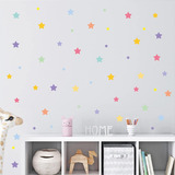 Calcomanías De Pared De Estrellas Coloridas Para Dormitorio 