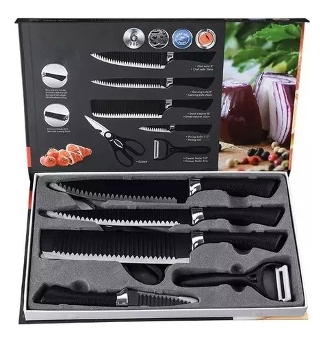 Juego Set De Cuchillos Elegante Para Cocina Chef 6 Piezas