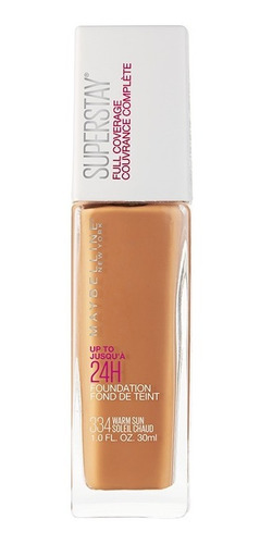 Base Líquida Superstay Full Coverage 334 Warm Sun Maybelline