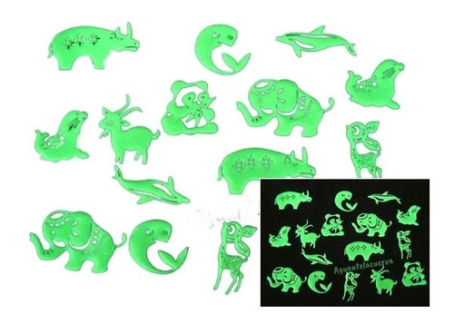 Animales Fluorescentes Brillan En La Oscuridad X 16 U