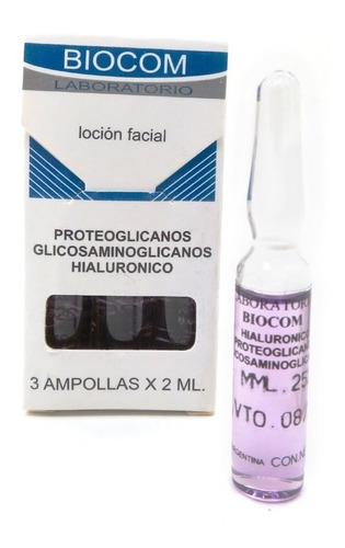 Ampolla Facial Ultra Hidratante Hialuronico 3x2 Ml - Biocom