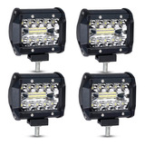 Kit 4 Faros Barra 20 Leds Luz Auxiliar Accesorio Camion 