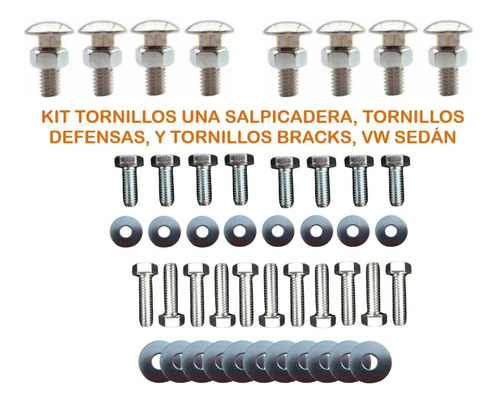  Tornillos 1 Salpicadera, Bracks Y Defensas Vocho 1974 -2004