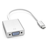 Cabo Adaptador Conversor Usb-c Type-c Macho Para Vga Fêmea Cor Prateado