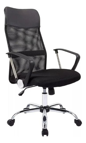 Silla De Oficina Ejecutiva En Malla Negra Ergonómica