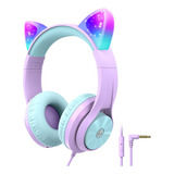 Auriculares Cat Ear Con Iluminación Led Para Niños Con Micró