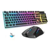 Combo De Teclado Y Mouse Inalámbricos Para Juegos, Teclas De