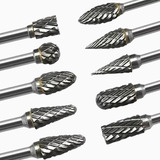 10 Brocas Fresa Lima Tungstenio Gravação Aço Retifica Dremel