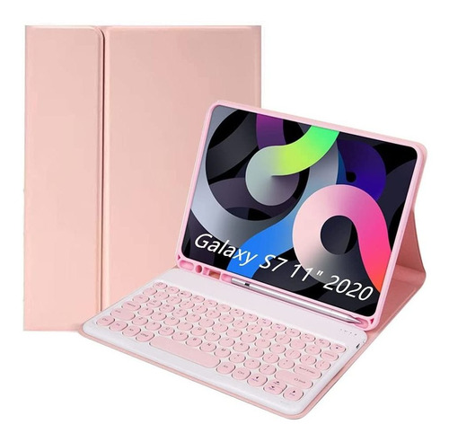 Funda Rose Gold Teclado Soporte Para Galaxy Tab S7