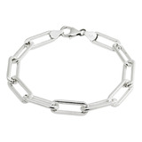 Pulsera Forcet Facetada Plata 925, Gruesa