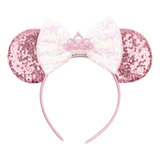 Orejas Corona Princesa Minnie Mouse Mickey Diadema Rosa