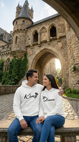 Sudaderas Hoodies De Parejas King And Queen Enamorados Amor | Meses sin interés