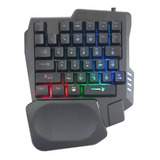 Teclado Uma Mão Gamer Usb Led Rgb Pc Notebook Single Handed