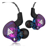 Audifonos Gamer Qk6 In-ear Morado Con Micro + Estuche 