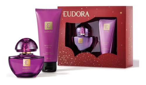 Kit Presente Eudora Perfume Roxo Miniatura+ Creme Hidratante