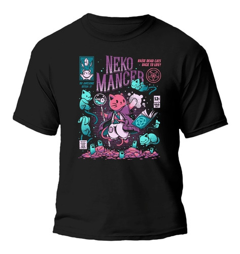 Remera Neko Aesthetic Mancer Diseños 100% Algodón