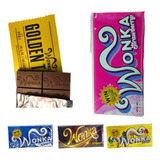 Pack 4 Barras Chocolate Wonka Original,oreo, M&m, Strawberry