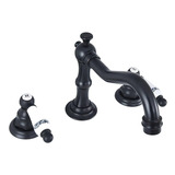 Griferia Para Baño Vintage Doble Comando Negro Mate Vanitory